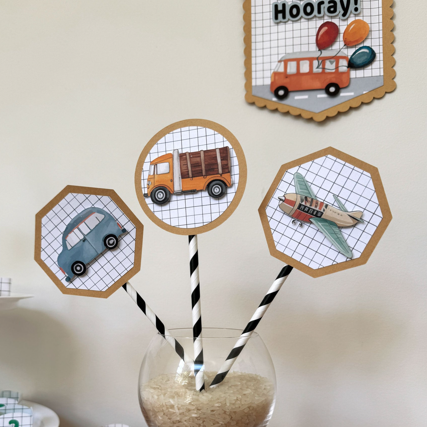 6 Cars Large Toppers