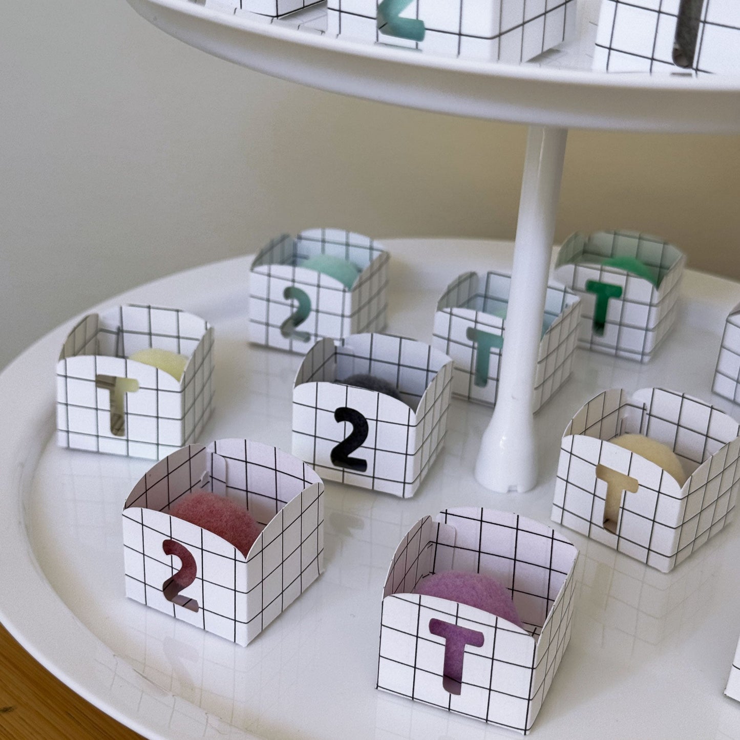 White Grid Chocolate Truffle Cup