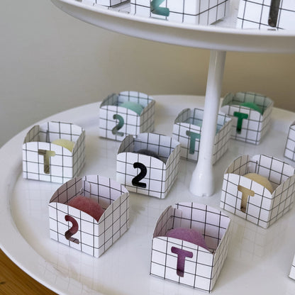 White Grid Chocolate Truffle Cup