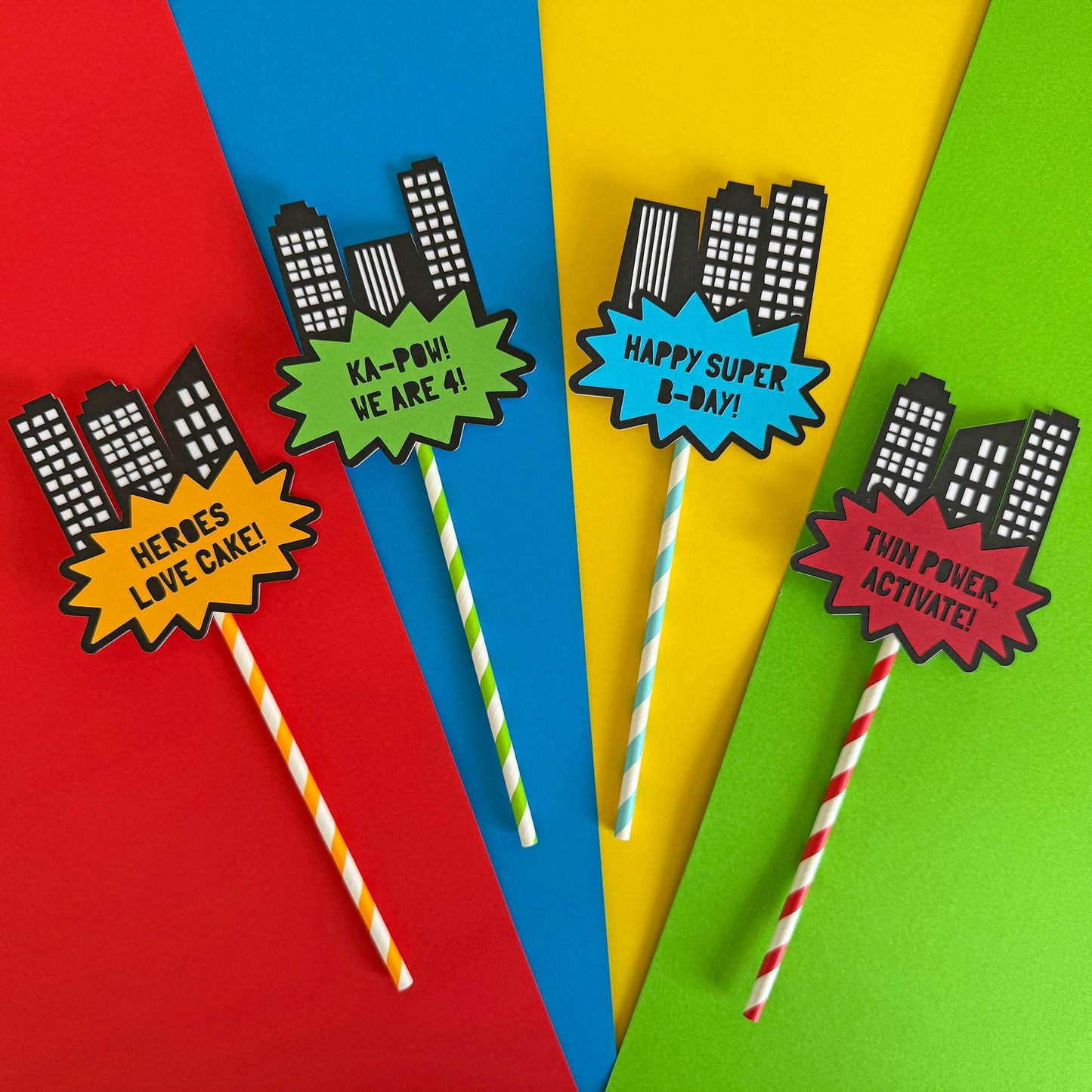 4 Superhero Large Toppers