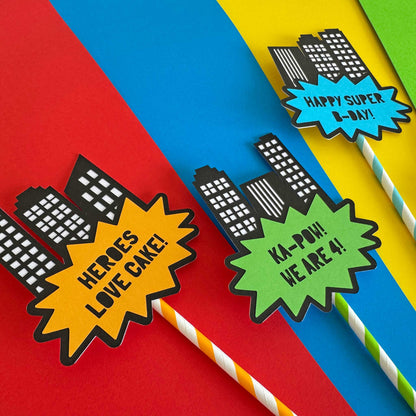 4 Superhero Large Toppers