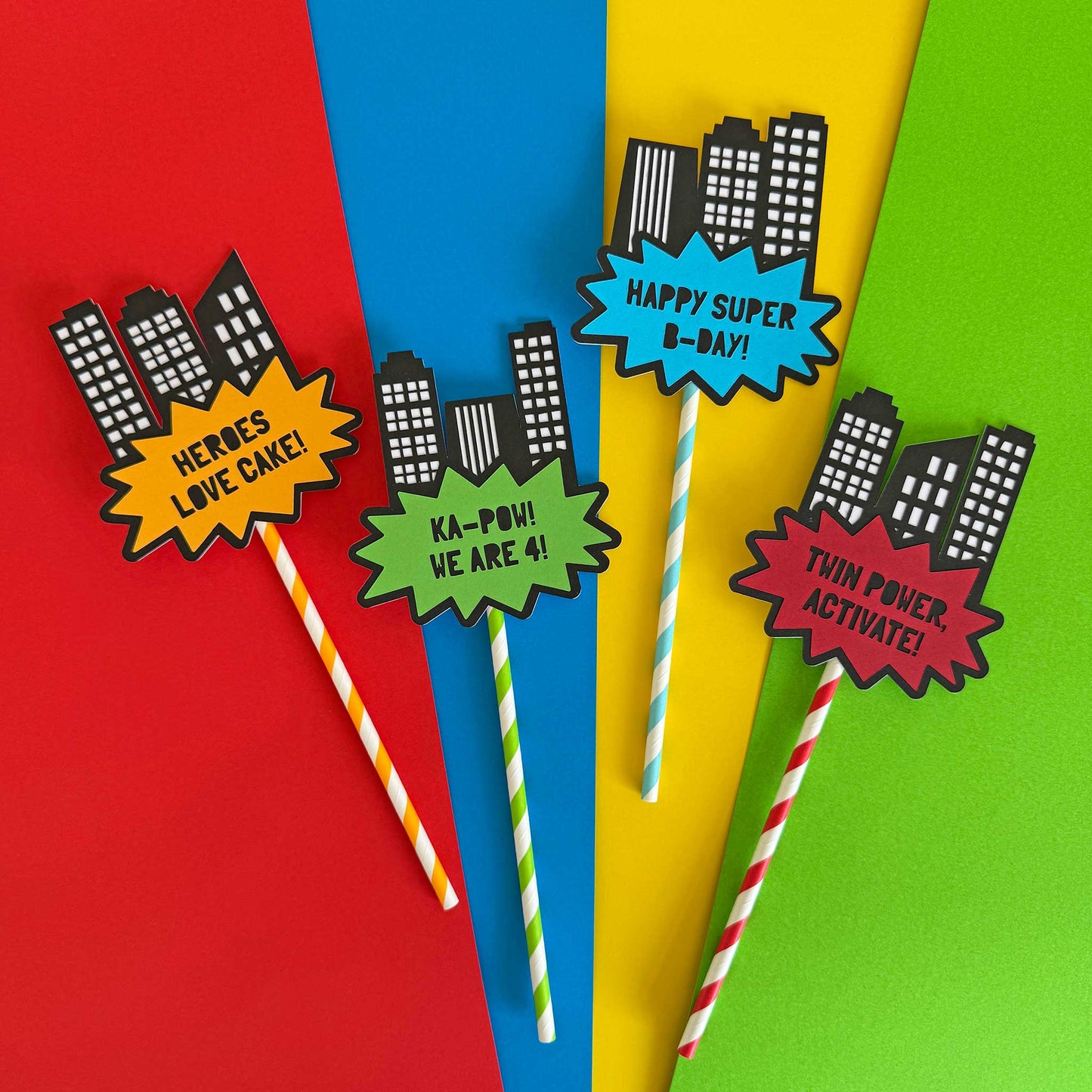 4 Superhero Large Toppers